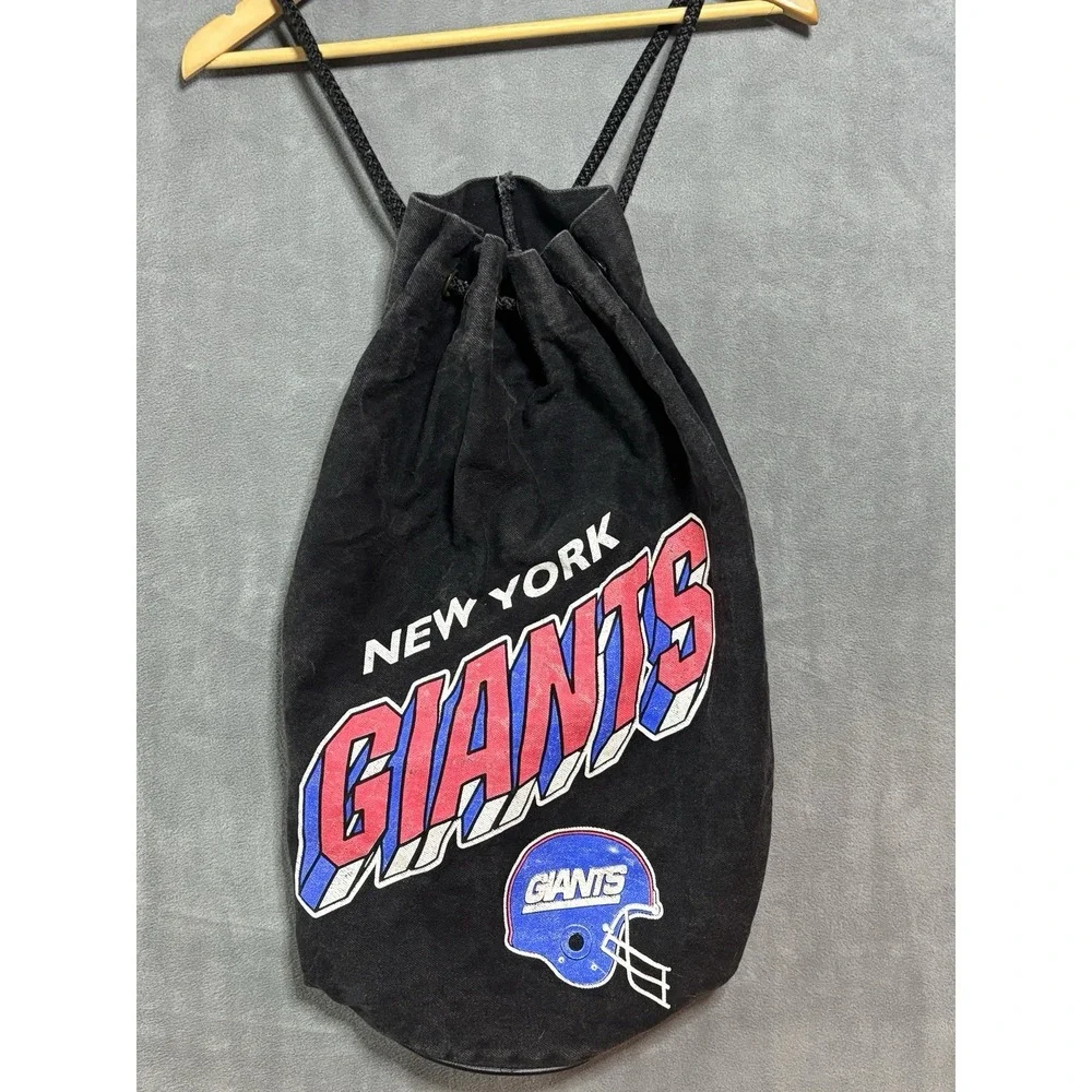 Vintage 90s NFL New York Giants Jean Backpack Rucksack Sling Bag Black